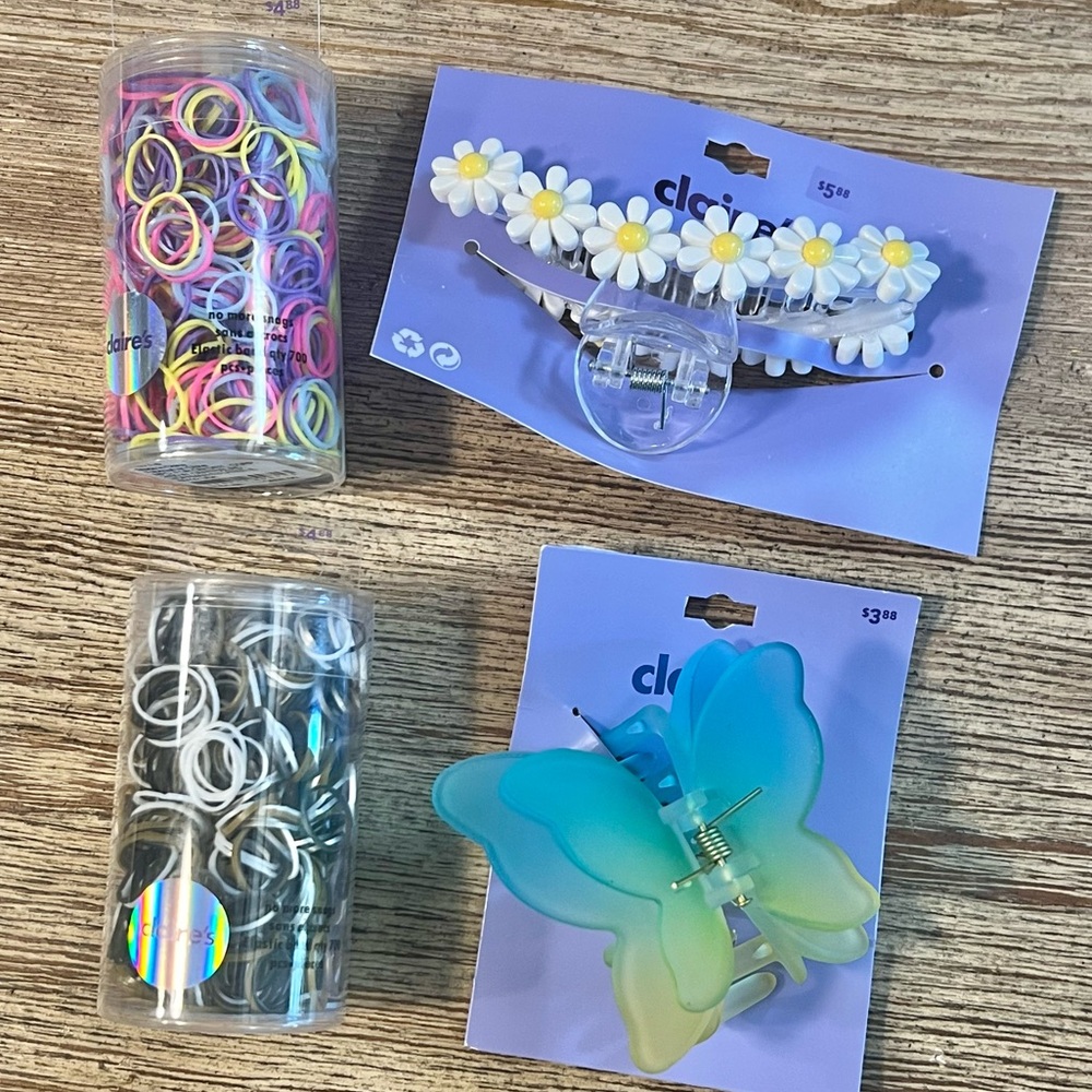 New Claire’s Hair Clips and Elastic Bands